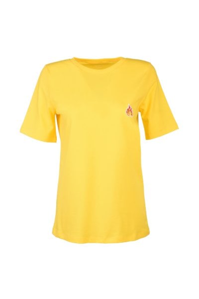 Nakışlı T-shirt-Sarı