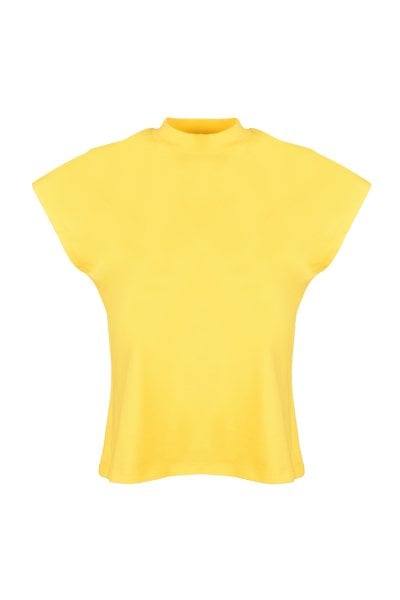 Dik Yaka T-shirt-Sarı