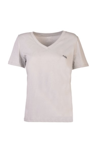 V Yaka T-shirt-Gri