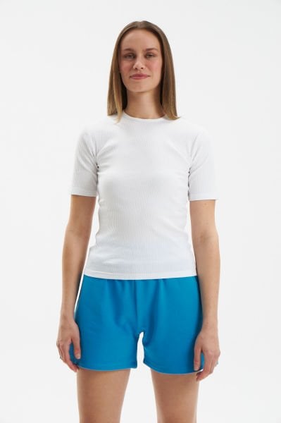 Fitilli T-shirt-Beyaz