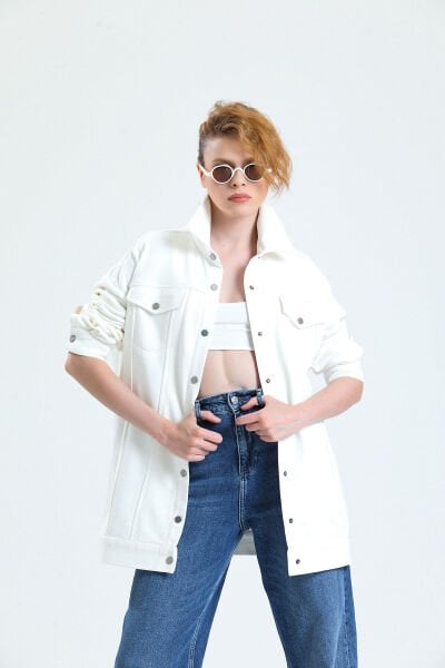 Bomber Ceket-Beyaz