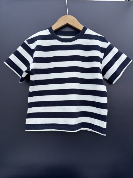 Çocuk Çizgili T-shirt-Lacivert Beyaz