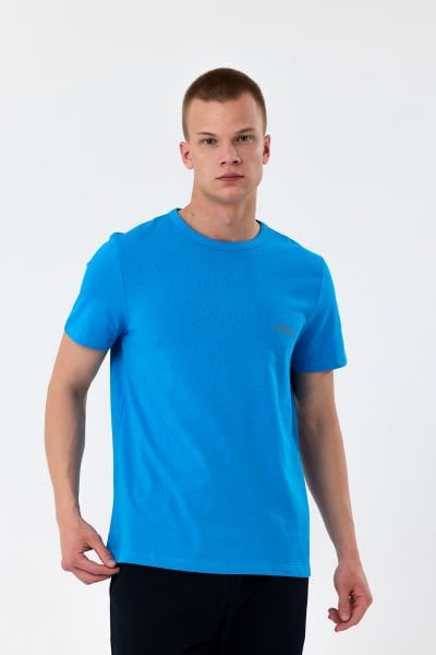 Kısa Kollu Erkek T-shirt-Mavi