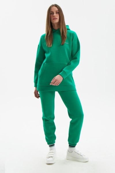 Hoodie Eşofman Takımı (Şardonlu)-Koyu Yeşil