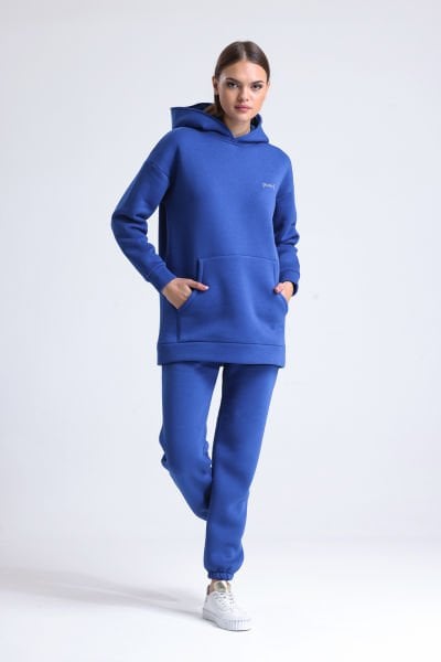 Hoodie Eşofman Takımı (Şardonlu)-Saks