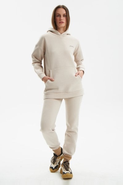 Hoodie Eşofman Takımı (Şardonlu)-Bej