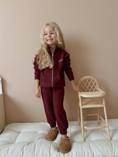 Soft Kolej Ceket Eşofman Takımı-Bordo