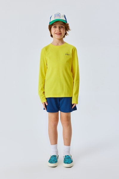 Uzun Kollu Çocuk T-shirt -Sarı