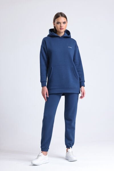 Hoodie Eşofman Takımı (Şardonlu)-Denim
